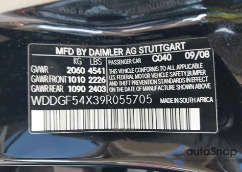 2009 Mercedes-Benz C 300 Sport из США, поврежденный, VIN WDDGF54X39R055705